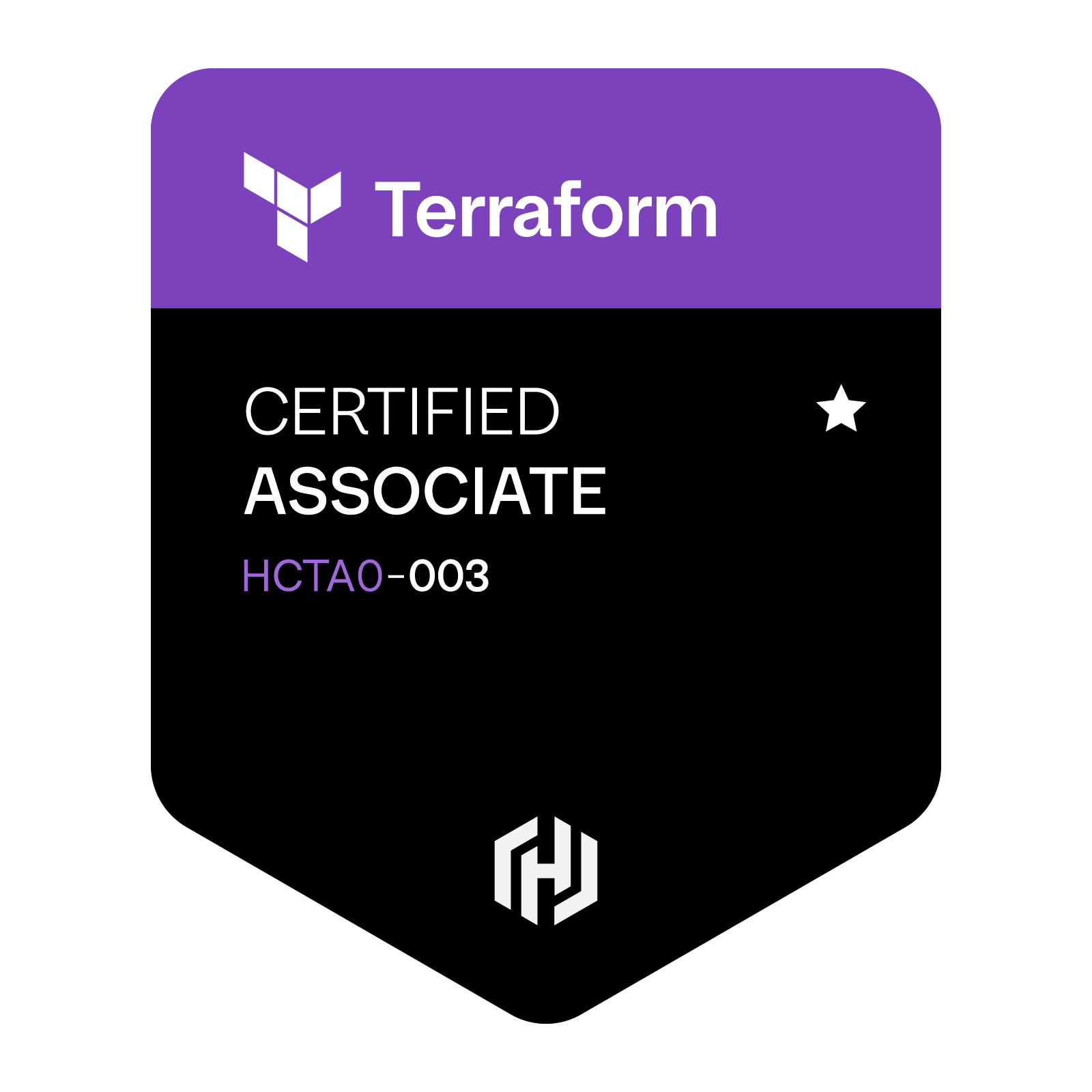 HashiCorp Certified Terraform Associate badge